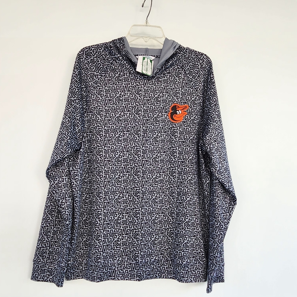 Men's Black and Gray Patterned Hoodie